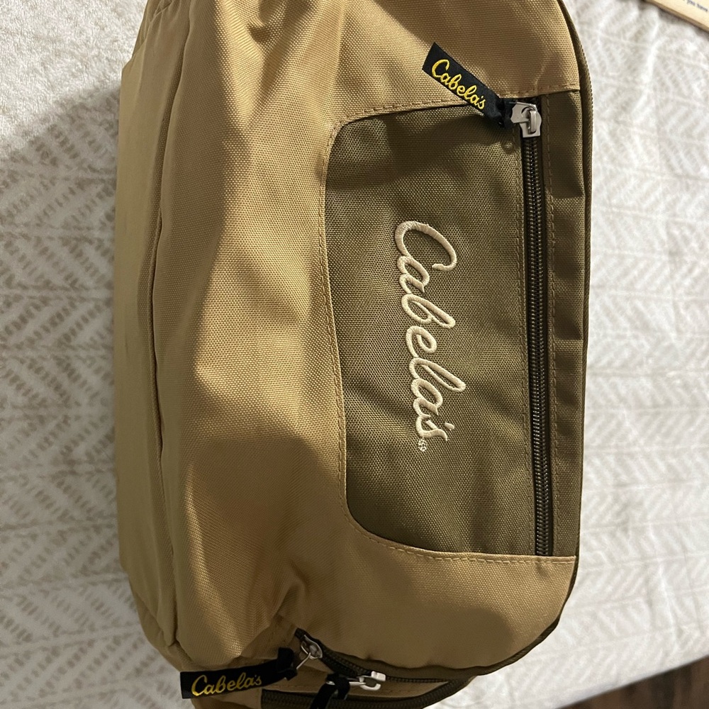 Cabela's Catch-All Gear Bag Tan Weather Resist Hunting Fishing Camping 6 Pockets